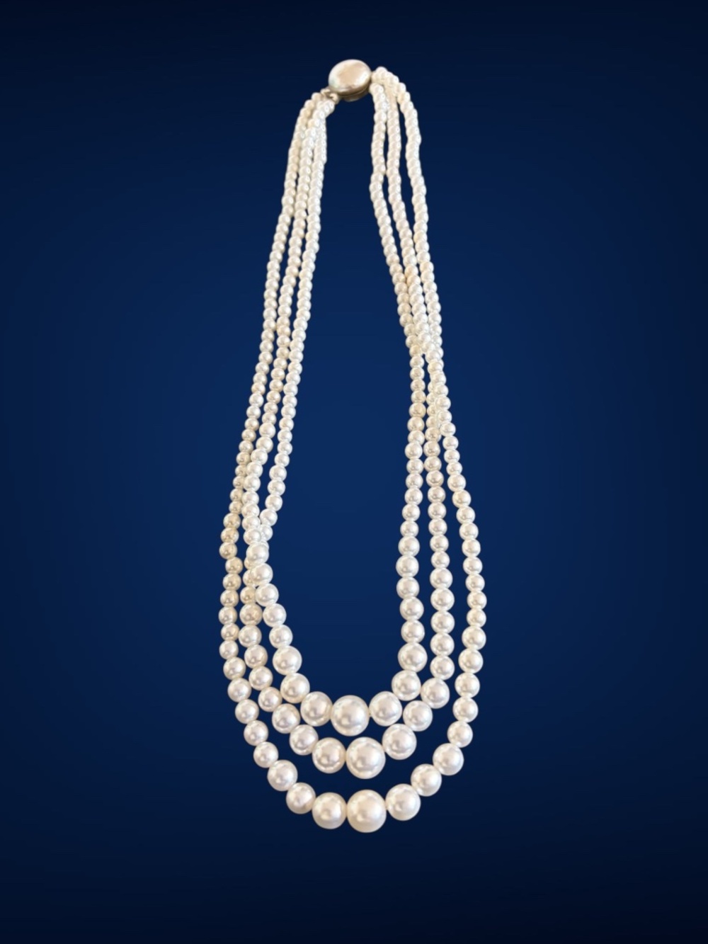 3 Strand Pearl Bead Necklace